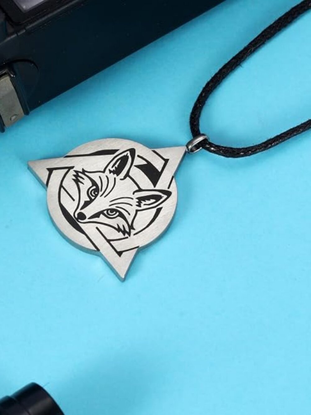 Therian Necklace - Stainless Steel Therian Pride Symbol Necklace with Fox -D